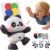 Cuddobaby Dancing Panda High Contrast Musical Toy| Independent Tummy Time |0-6M 6-12M, Changing Lights| Hands-Free Flash Card Holder for Newborns, Crawling Encourage for Infants, Drop-Proof