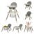 JOYMOR 7 in 1 High Chair for Babies and Toddlers, Convertible Kids Learning Table and Chair with Large Baske for Storage (Gray)