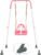 Toddler Swing, 3-in-1 Baby Swing Sets with Anti-Slip Base Feet & Safety Belt, Indoor/Outdoor Baby Seat with Metal Stand for Backyard, Easy to Assemble, Pink-White