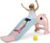 NYEEKOY 3 in 1 Toddler Slide, Baby Slide Climber Playset with Basketball Hoop and Ball, Indoor and Outdoor Playground for Kids