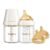 Natural Nursing Glass Baby Bottle – with Anti-Colic Vent System – BPA-Free, 5oz with Medium Flow Nipple, 0-6 Months, 2 Pack (Includes 4pcs Nipples)