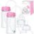 TidyFriend 2 Pk Baby Bottle Anti Colic with Straw 8oz – Built In Nipple Valve & Base Vent Hole for Gas Reduction, Upright Position Hand Free Bottle for 6m-2y Kids [Use Under Caregiver Assisted] (Pink)