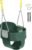 Toddler Swing Seat with Coated Chains, Heavy Duty Kids High Back Bucket Swings with Tree Straps and Hooks for Outdoor, Playground, Backyard, Swing Set Accessories by Domaker, Green