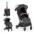 HONEY JOY Lightweight Baby Stroller, Compact Travel Stroller w/Aluminum Frame, Footmuff, EVA Wheels w/Spring Suspension, Multi-Position Recline, One-Hand Fold Luggage Handle for Toddlers (Black)