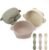 PandaEar 3 Pack Silicone Suction Baby Bowls & 3 Baby Feeding Spoons | Non-Slip Stay Put Bowls & Soft Silicone First Stage Spoons for Toddlers, BPA-Free Baby Led Weaning Set (Linen Brown Tan)