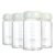 COMI Wide Neck Glass Breastmilk Collection n Storage Bottle, 4 Packs, 6oz with Screw Ring Sealing Disk; Re-markable Sealing Disc. BPA Free, Fits Breast Pumps & Nipples (4 Gray Lids)