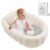 Inflatable Baby Bathtub, Collapsible Baby Bath Back Support, Portable Newborn Travel Bath tub with Drain Hole, Foldable Baby Bath Tubs for Infant to Toddler 0-24 Months (White)