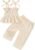 VISGOGO Infant Baby Toddler Girls Clothes Solid Color Sleeveless Camisole Linen Pants Set Baby Summer Outfits