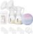 NCVI Double Electric Breast Pump 8122, Portable Milk Breastfeeding Pump with 4 Modes 9 Levels, Hospital-Grade Suction 280mmHg with 17/19/21/24mm Flanges for Home, Office and Travel, USB Rechargeable