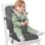 Toddler Booster Seat for Kitchen Chair & Dining Table – Waterproof PU Foam Cushion with Backrest & Safety Straps – Foldable, Lightweight Design for Kids (Dark Grey)