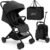 Jovial Lightweight Baby Stroller, Folding Travel Stroller with Reclining Seat, Canopy, 5-Point Safety Harness, Storage Basket, Smooth Wheels, Compact Portable Design (39.8″ x 18.7″ x 32.3″)
