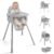 Baby High Chair for 6 Months+, Foldable High Chairs for Babies and Toddlers, Convertible Toddler Chair, Adjustable Tray & Footrest, Lightweight, Stable & Easy to Clean(Gray)