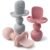 SAMiGO Silicone Baby Spoons Self Feeding 6+ Months – Infant Toddler Utensils – First Stage Baby Led Weaning Feeding Supplies – Set of 3 Pack
