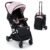 INFANS Travel Stroller, Lightweight Compact Baby Stroller for Airplane with One-Hand Fold, Multi-Position Recline, Canopy, 4 Wheel Suspension, Storage Basket (Pink+Black)