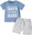 Kupretty Toddler Baby Boy Summer Clothes Letter Graphic Short Sleeve Shirt T-Shirt Tops + Casual Shorts Outfit Set