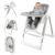High Chairs for Babies and Toddlers Convert to Baby Rocker Foldable High Chair Adjustable Convertible with Reclining Seat & Leg Rest, 3-in-1 with Tool-Free Assembly (Grey)
