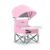 Portable Baby Booster Seat with Removable Tray & Canopy – 3 Point Safety Harness, Compact Fold for Travel, Indoor Outdoor Use for Infants & Toddlers, Pink