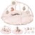 Fortella Baby Play Gym & Activity Mat, Machine Washable & Foldable Tummy Time Mat with 5 Detachable Toys, Certified Safe Newborn Essentials Gift for Baby Registry 0-12 Months (Rose Pink)