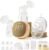 Hands-Free Wearable Breast Pump, Hospital-Grade Breastfeeding Pump, 4 Modes & 9 Levels, Double Portable Electric Milk Pumps with 4400mAh Strong Battery, LCD Display & Night Light, 2-Pack