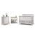 Sorelle Furniture Farmhouse 3-Piece Nursery Set with 4-in-1 Convertible Crib, 4-Drawer Dresser, and Changing Table with Shelves, Baby Furniture Made of Wood, Non-Toxic Finish-Weathered White