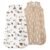david’s kids 100% Organic Cotton Baby Sleep Sack 0-6 Months, Soft Baby Wearable Blankets with 2-Way Zipper, 2 Pack Comfy Sleeping Bags for Infant Newborn Boys Girls Neutral, Small Size, Woodland