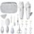 Lictin Baby Healthcare and Grooming Kit, 26 in 1 Rechargeable Nail Trimmer Electric Set,Safe File with Auto Light, Newborn Nursery Health Care Portable Safety Set for Infant Toddlers Boys Girls, Grey