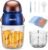Baby Food Maker Mini Cute and Small Food Processor Puree Blender Grinder Chopper with 2 Glass Bowls(0.6L+0.3L) 8 Blades Electric (Without Battery) -2 Bowls