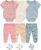 Baby Layette Gift Set 9-Piece Baby Bodysuits and Pant Socks Set Infant Boy Girl Clothes Outfits