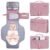CEICEI Portable Diaper Changing Pad Waterproof Travel Baby Changing Mat with Large Wet/Dry Pocket & Elastic Wipes Pockets, Foldable Compact for On-The-Go Diaper Changer (Pink)