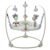 Tiny Love 4-in-1 Jump & Play Stationary Activity Center, Baby Jumper with Lights & Music, Developmental Toys, 360 Swivel Seat, Baby Activity Entertainer for 6 Months+, Black and White