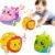 Baby Rattles Toy Car for Toddler Aged 1-3, 5.7in x4.33in Soft Rubber Montessori Sensory Toy for 0-6-12 Months Baby Gifts, Easter Basket Stuffers for Toddler, 1st Birthday Gifts for 1-2 Years Old Boys