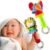 Baby Soft Rattles Shaker, Infant Developmental Hand Grip Baby Toys, Cute Stuffed Animal with Sound for 3 6 9 12 Months and Newborn Gift(2 Pack)