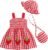 Renotemy Baby Girl Dress Toddler Girl Clothes Summer Outfits Gifts Cotton Sundress Infant Dresses for Girls with Hat and Bag