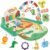 Joryuek Baby Gym & Play Mat, Tummy Time & Activity Mat Toys, Infant to Toddler Play Piano Mat, 0-12 Months (Green)