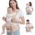 Baby Carrier with Hip Seat, 6-in-1 Baby Carrier Newborn to Toddler, Adjustable Detachable Infant Toddler Carrier, Hands-Free Baby Holder, All Seasons, Perfect for Shopping Travelling (Khaki)