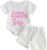 allshope Newborn Baby Girl Summer Outfit Romper Little Sister Lil Sis Embroidery Jumpsuit Tops Shorts Infant Waffle Clothes