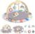 Baby Play Gym Activity Mat, WOOD CITY Tummy Time Play Mat for Babies 0-6 Months with 6 Detachable Newborn Infant Toys, Promote Motor Skills & Sensory Development Baby Essentials Gift