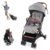HONEY JOY Travel Stroller, One-Hand Quick Fold Lightweight Umbrella Stroller for Airplane, Wrist Wrap & Net, Multi-Position Recline, Overhead Friendly Compact Stroller for Newborn and Toddler(Gray)