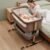 Soobaby 3 in 1 Baby Crib, Bassinet Bedside Crib Adjustable Portable Bed for Infant,Baby Newborn Must Have Bed,Khaki