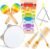 Toys for 1 2 Year Old Boys Girls Birthday Gifts, Wooden Musical Instruments for Toddlers 1-3, Educational Baby Drum Set with Xylophone & Maracas and More, Music Toys for Toddler Preschool