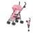 Dream On Me Rover Convenience Baby Stroller – Lightweight & Compact Travel Umbrella Stroller, Quick One-Hand Fold, Lockable Rear Wheels, Adjustable Canopy, 3-Point Safety Harness & Cup Holder – Pink