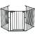 Bonnlo 134 Inches Wide Configurable Baby Gate, Fireplace Safety Fence/Guard, Adjustable 5-Panel Metal Play Yard for Toddler/Pet/Dog, Christmas Tree Fence, Includes 4 Pack of Wall Mounts, Black