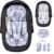 Baby Car Seat Head Support with Extra Headrest, Adjustable Infant Car Seat Insert with Shoulder Pads Set, Breathable Mink Dot Carseat Cushion for Newborn, Fits for Stroller, Baby Swing, Bouncer