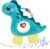 Baby Musical Activity Soft Toys with Sound & Light, Sensory Toys for Infant Developmental with Teether, Rattle and Textures, Soft Plush Toy for Newborn Gift 6 to 12 Months (Blue Dinosaur)