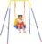 Qaba 3 in 1 Toddler Swing Set, Folding Child Swing Set for Kids with Seat Belt, Adjustable Seat for Garden Patio Outdoor Indoor for Children Gift, Blue