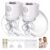 TSRETE Breast Pump, Double Wearable Breast Pump, Electric Hands-Free Breast Pumps with 2 Modes, 9 Levels, LCD Display, Memory Function Rechargeable Double Milk Extractor-24mm Flange, White