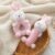 Plush Baby Soft Rattle Toys, Pink Bunny for Infants, First Stuffed Animal Shaker Set for Newborns, Soft Ring Sensory Toys for Infant Boys Girls, Baby Shower Gifts, 2 PCS