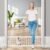 Fldofaves Dog Gate – 18″-45″ Adjustable Extra Wide Metal Baby Gate to Step Over, 10″ Tall Small Pet Gate with 3 Extension Kits, Pressure Mounted for Doorways & Stairs