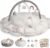 Little Dove 5-in-1 Convertible Baby Play Gym with 6 Toys, Tummy Time Mat for Sensory Development, Baby Activity Center from Newborn to Toddler, Ball Pit, Soft Plush Pet Mat, No Ball Included Grey