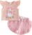 FIOMVA Toddler Baby Girl Summer Clothes Outfit Fly Sleeve Tank Top Sleeveless Shirt Ruffle Plaid Shorts Set Girls Clothing